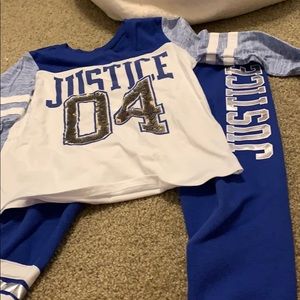 Justice joggers and shirt set